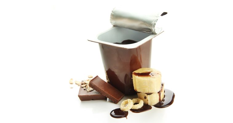 Chocolate cream in a plastic cup